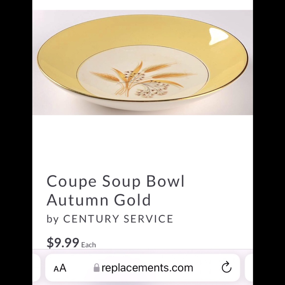 Vintage Century Service replacement soup bowl